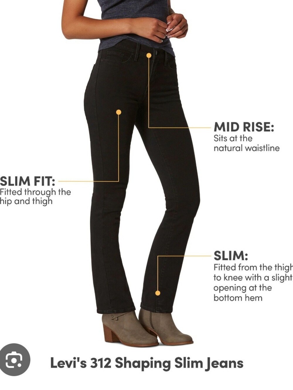 Levi's 312 Mid Rise Shaping Slim Leg Denim Jeans